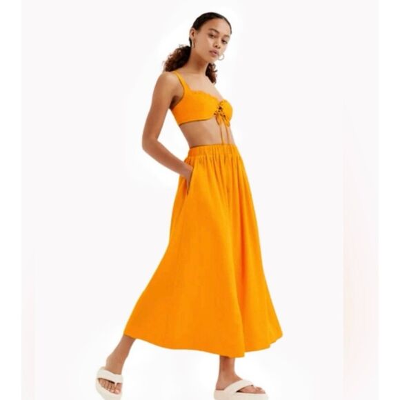 For Love & Lemons Clementine Midi Skirt and Bra Top - Picture 3 of 6